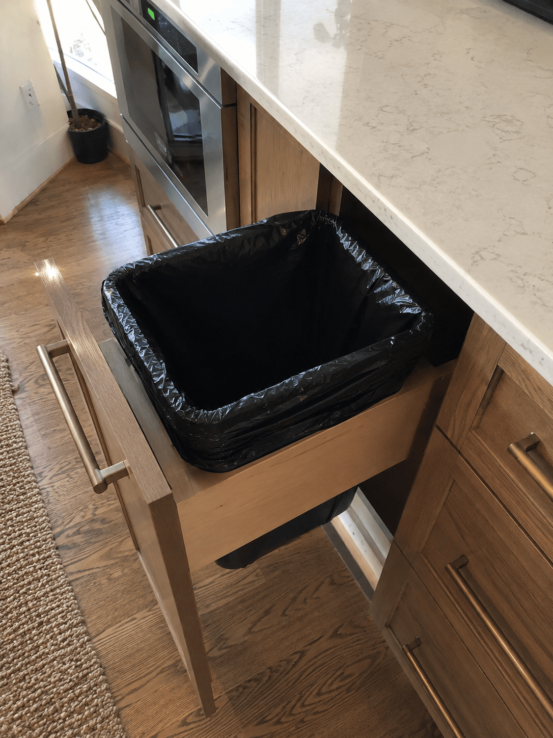 Pure Cartel liner fitted in a kitchen pull-out drawer